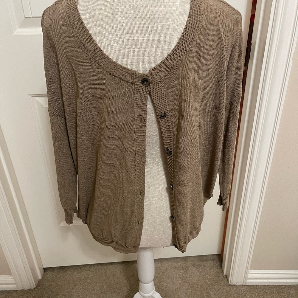Theory Women's Brown Cardigan Sweater